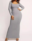 CASUAL SOFT LOUNGE LONG SLEEVE MAXI DRESS - LUNA