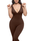Deep V Shapewear with Chest Support Breathable High - Waisted Tummy Control Jumpsuit - LUNA