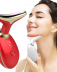 EMS RED LIGHT THERAPY FACE NECK LIFT WRINKLE REMOVER TIGHTEN MASSAGER - LUNA