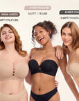 Strapless Front Closure Bra Anti-Slip Grip Wireless - LUNA