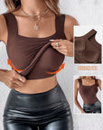 Women's New Seamless Skin Bottom Vest With Built - In Bra - LUNA