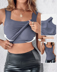 Women's New Seamless Skin Bottom Vest With Built - In Bra - LUNA