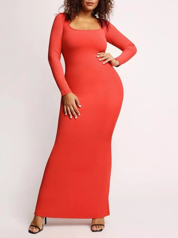 CASUAL SOFT LOUNGE LONG SLEEVE MAXI DRESS - LUNA