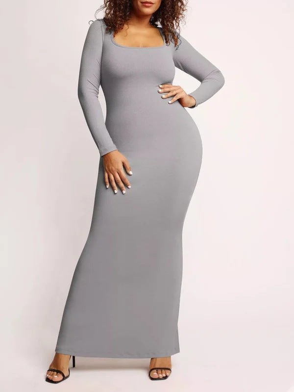 CASUAL SOFT LOUNGE LONG SLEEVE MAXI DRESS - LUNA