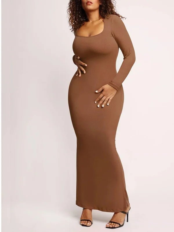 CASUAL SOFT LOUNGE LONG SLEEVE MAXI DRESS - LUNA