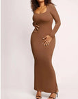 CASUAL SOFT LOUNGE LONG SLEEVE MAXI DRESS - LUNA