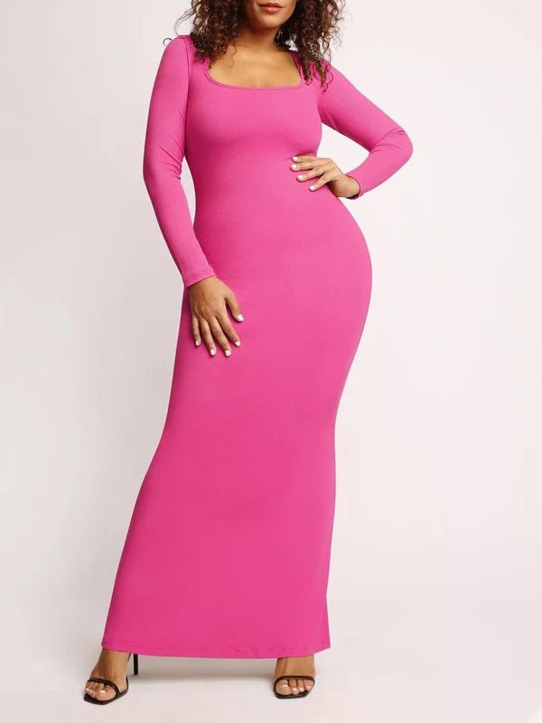 CASUAL SOFT LOUNGE LONG SLEEVE MAXI DRESS - LUNA