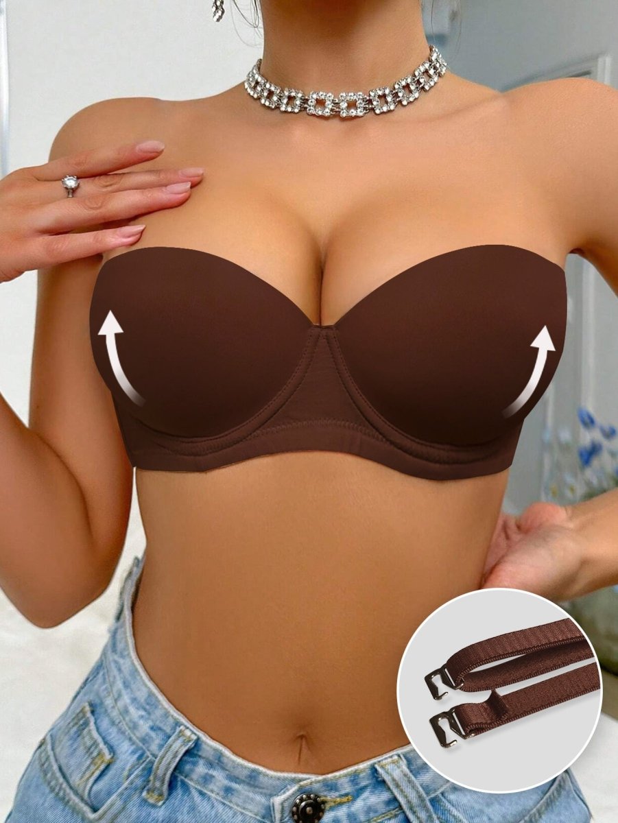 Convertible Strapless Minimizer Bandeau Bra Underwire Unlined for Large Bust - LUNA