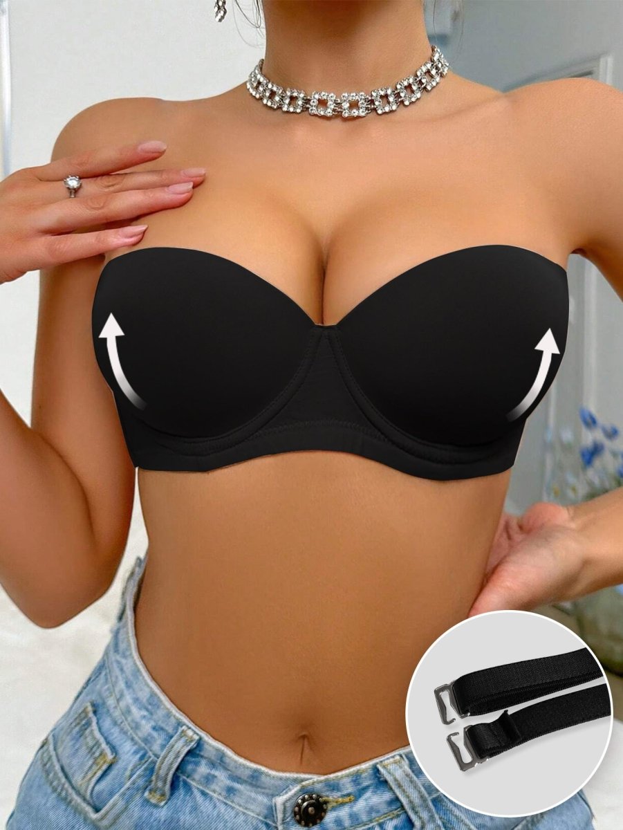 Convertible Strapless Minimizer Bandeau Bra Underwire Unlined for Large Bust - LUNA