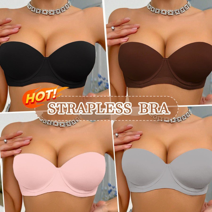 Convertible Strapless Minimizer Bandeau Bra Underwire Unlined for Large Bust - LUNA