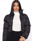 CROPPED MATTE PUFFER JACKET - LUNA