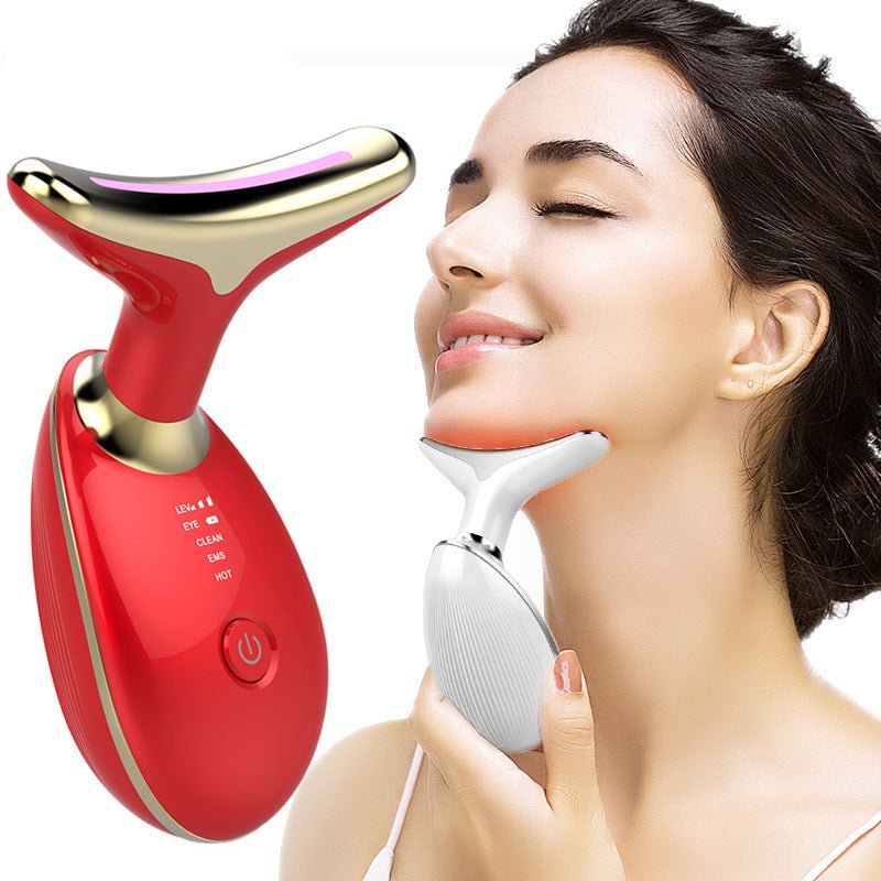 EMS RED LIGHT THERAPY FACE NECK LIFT WRINKLE REMOVER TIGHTEN MASSAGER ...