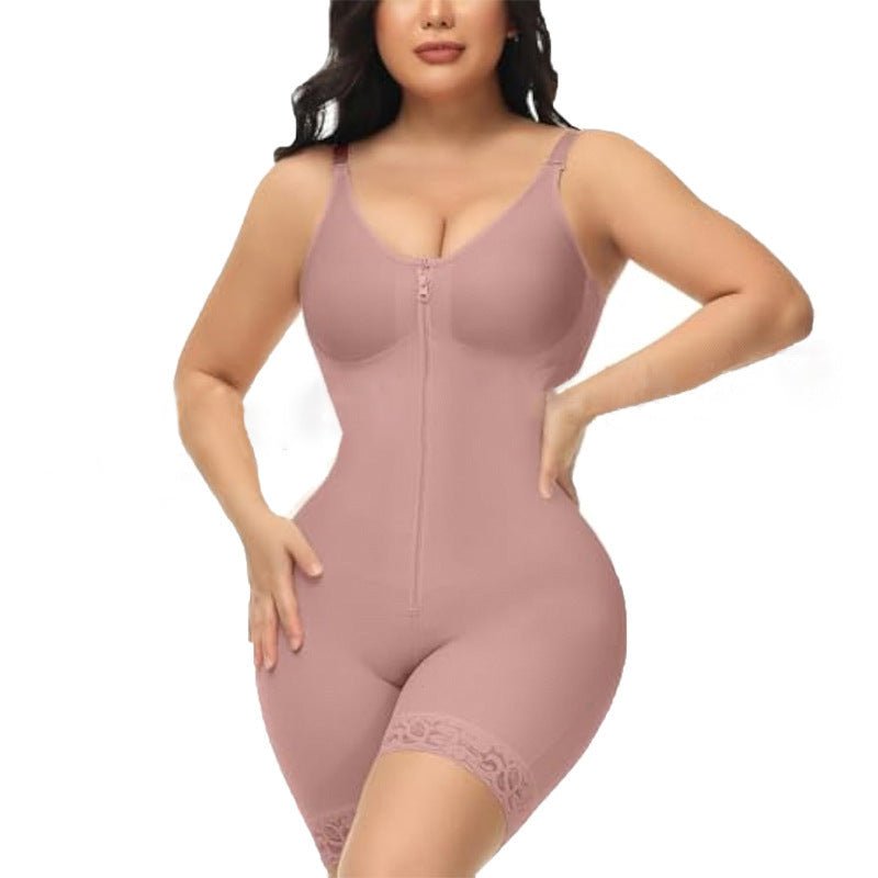 FAJAS COLOMBIANAS LOW CUT SHAPEWEAR TUMMY CONTROL BUTT LIFTER SHAPER WITH ZIPPER CROTCH DETACHABLE SHOULDER STRAP - LUNA