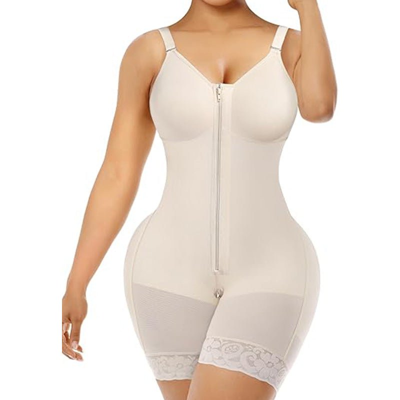 FAJAS COLOMBIANAS LOW CUT SHAPEWEAR TUMMY CONTROL BUTT LIFTER SHAPER WITH ZIPPER CROTCH DETACHABLE SHOULDER STRAP - LUNA
