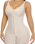 FAJAS COLOMBIANAS LOW CUT SHAPEWEAR TUMMY CONTROL BUTT LIFTER SHAPER WITH ZIPPER CROTCH DETACHABLE SHOULDER STRAP - LUNA
