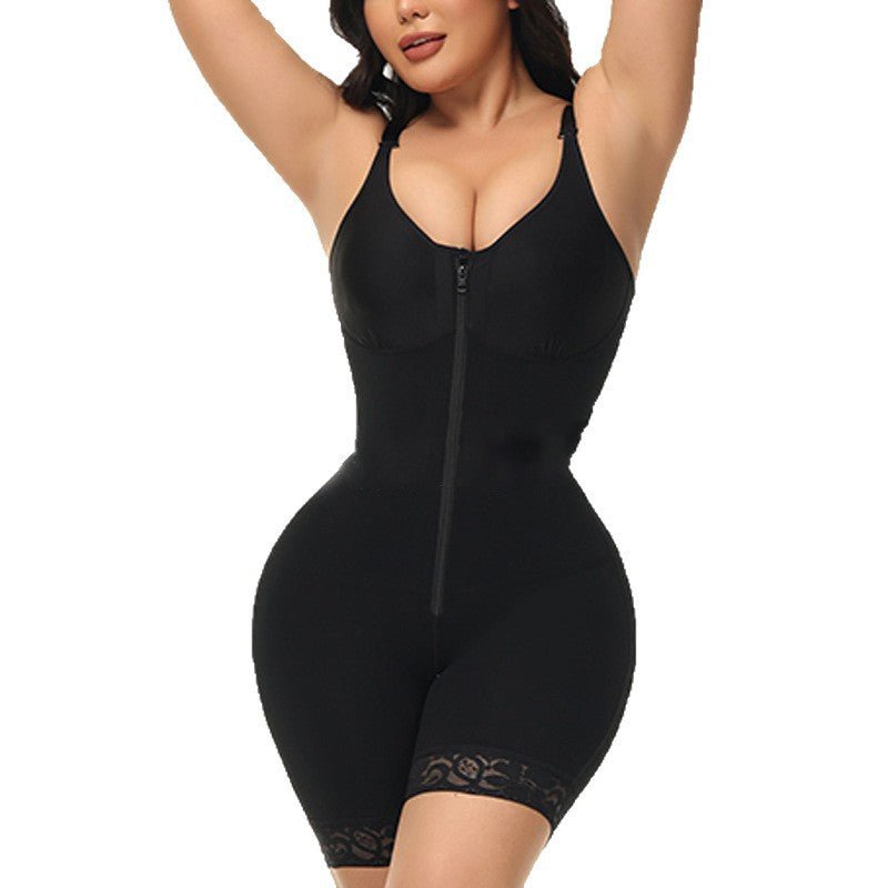 FAJAS COLOMBIANAS LOW CUT SHAPEWEAR TUMMY CONTROL BUTT LIFTER SHAPER WITH ZIPPER CROTCH DETACHABLE SHOULDER STRAP - LUNA