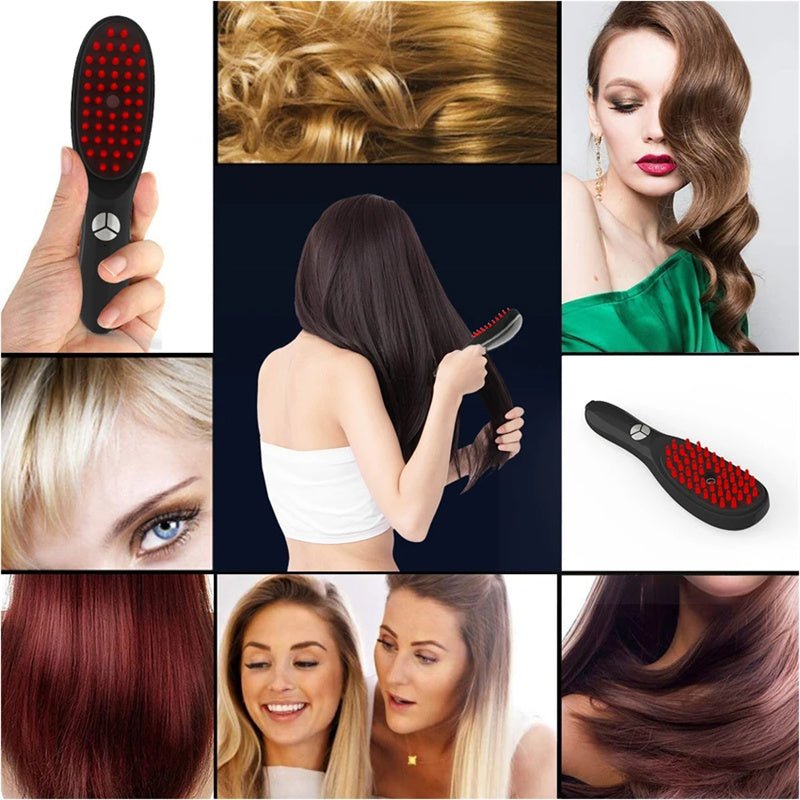 RED LIGHT THERAPY BRUSH SCALP MASSAGER COMB HAIR GROWTH ANTI HAIR LOSS - LUNA