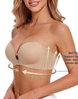 Strapless Front Closure Bra Anti-Slip Grip Wireless - LUNA