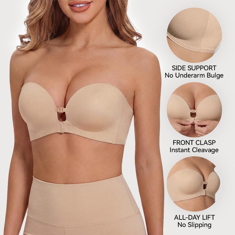 Strapless Front Closure Bra Anti-Slip Grip Wireless - LUNA