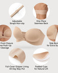 Strapless Front Closure Bra Anti-Slip Grip Wireless - LUNA