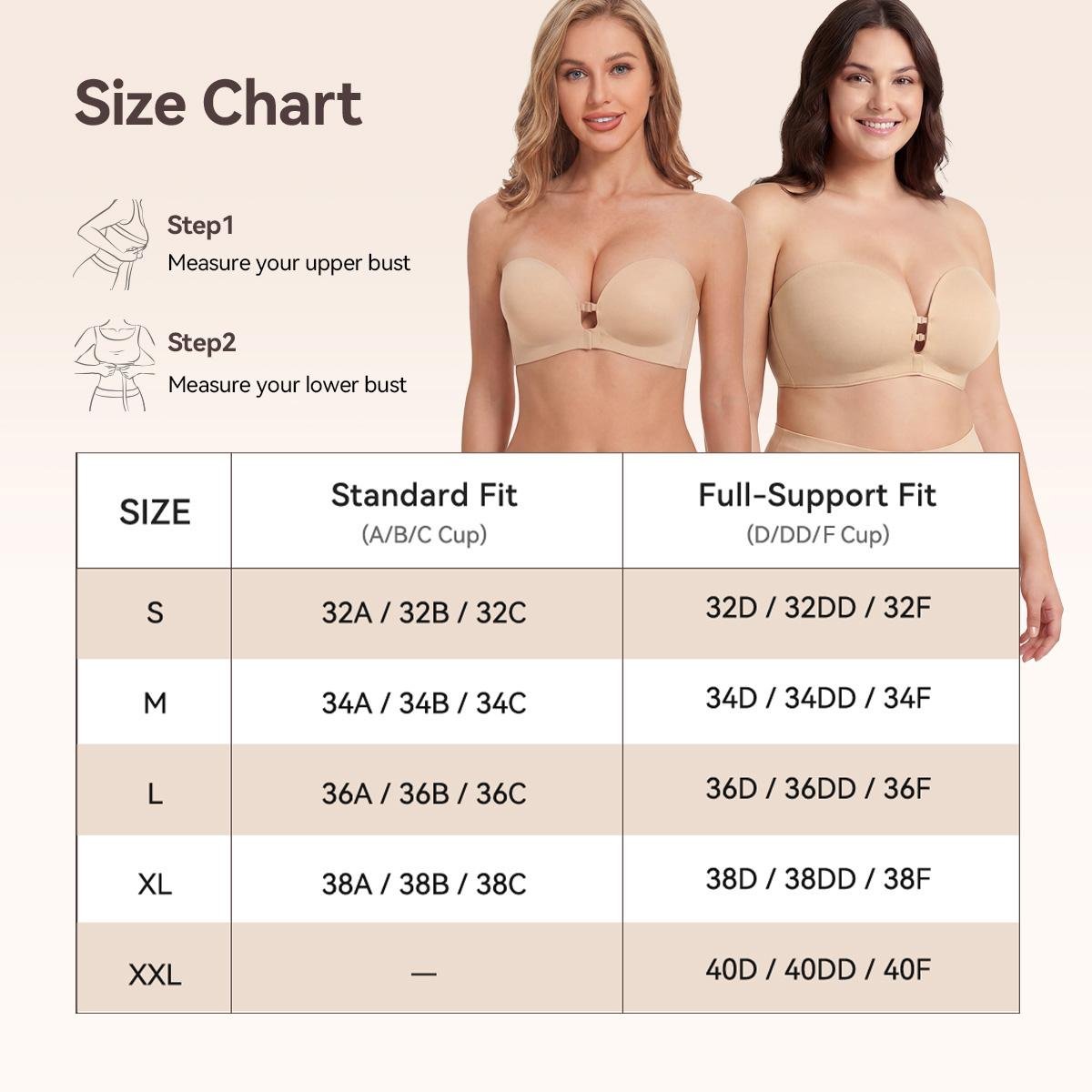 Strapless Front Closure Bra Anti-Slip Grip Wireless - LUNA