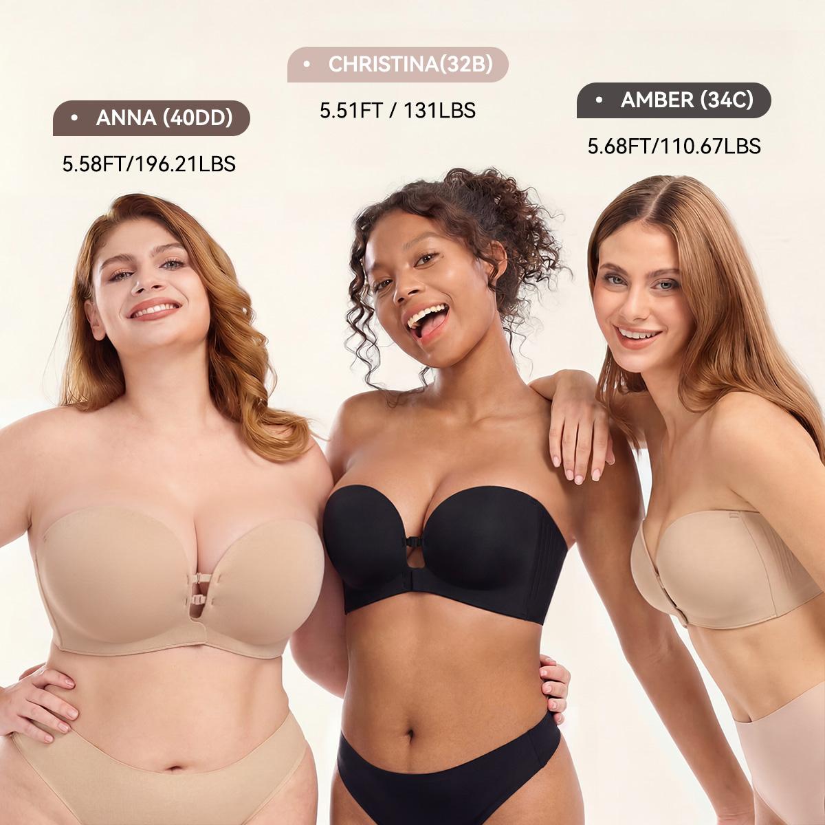 Strapless Front Closure Bra Anti-Slip Grip Wireless - LUNA