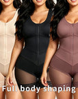 V-Shaped Wide Strap Faja Cincher Bodysuit With Diagonal Compression For Waist Shaping - LUNA