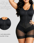 V-Shaped Wide Strap Faja Cincher Bodysuit With Diagonal Compression For Waist Shaping - LUNA