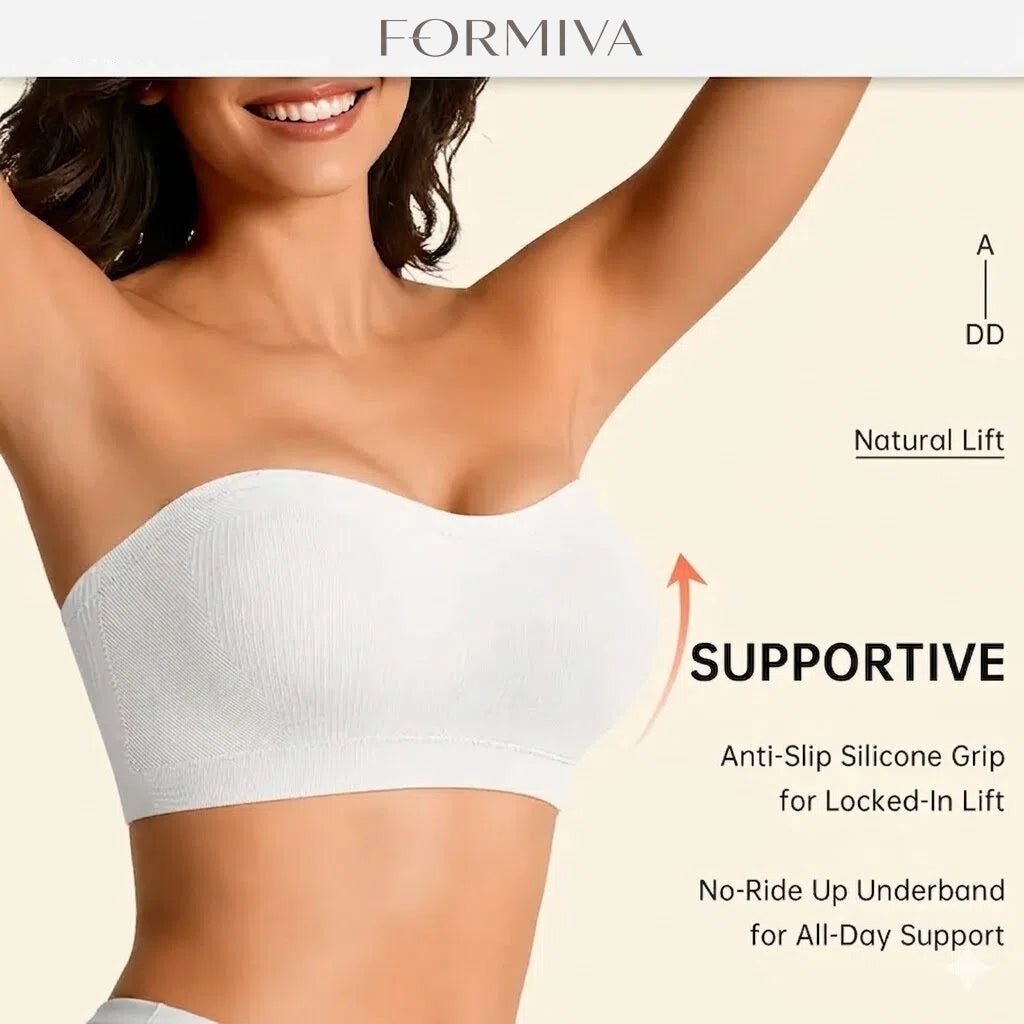 Women Non-Slip Bandeau Bras With Comfortable Strapless Bra Seamless Wireless Tube Top Soft Wireless Bra - LUNA