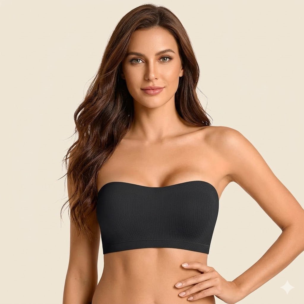 Women Non-Slip Bandeau Bras With Comfortable Strapless Bra Seamless Wireless Tube Top Soft Wireless Bra - LUNA