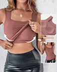 Women's New Seamless Skin Bottom Vest With Built - In Bra - LUNA