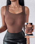 Women's New Seamless Skin Bottom Vest With Built - In Bra - LUNA