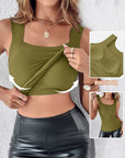 Women's New Seamless Skin Bottom Vest With Built - In Bra - LUNA